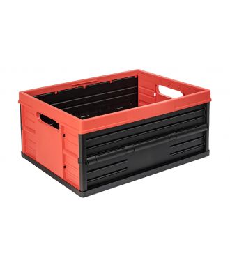 Caisse pliable - 32 litres - rouge et noir